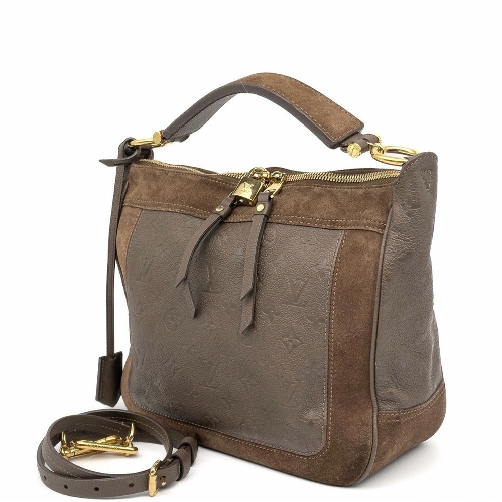 Louis Vuitton Brown and Taupe Leather Shoulder Bag